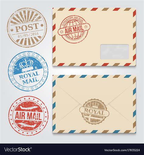 vintage envelopes template  grunge postal vector image