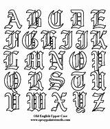 English Old Alphabet Tattoo Lettering Fonts Calligraphy Letters Letter Tattoos Stencil Stencils Traceable Coloring Styles Pages Choose Board sketch template