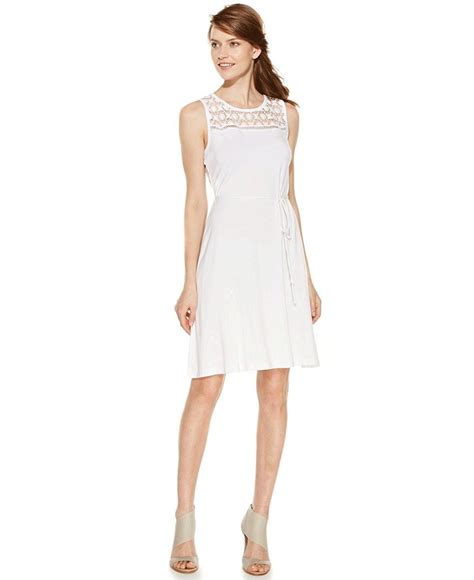 Calvin Klein New Calvin Klein Women S Sz 4 Lace Yoke White Dress 2012