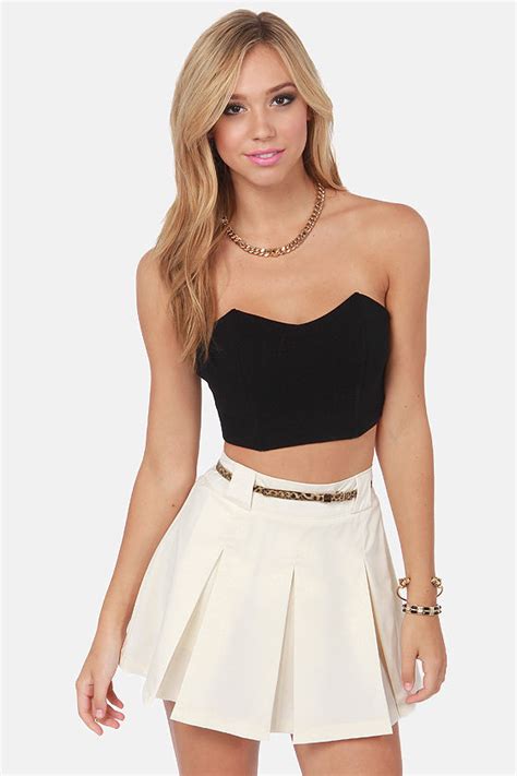 sexy black bustier structured top crop top tube top 28 00