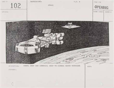 star wars a new hope production used effects storyboards