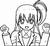 Anime School Coloring Girl Pages Teacher English Getdrawings Printable Getcolorings sketch template