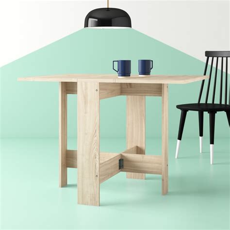 small collapsible dining table  natural wood finish folding kitchen