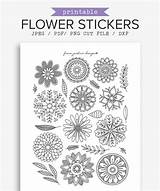Journal Bullet Printable Stickers Coloring Flower Etsy Doodles Travelers Notebook Choose Board sketch template