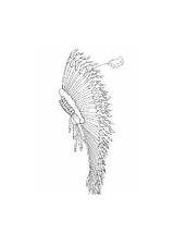 Coloring Pages Native Americans Feather Headdress Edupics Printable sketch template