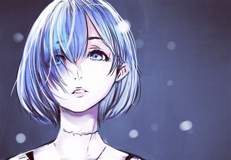 Wallpaper Anime Girls Blue Hair Blue Eyes 2d 3343x2320 Alecto