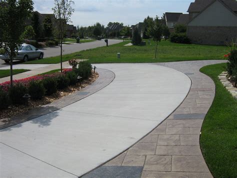 driveway  stamped concrete borders stamped concrete driveway paver driveway concrete