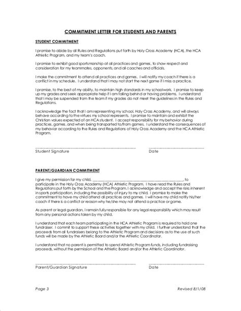 sample commitment letter templates  ms word google docs