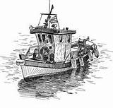 Boat Fishing Sailboat sketch template