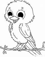 Coloring Birds Pages Baby Cute Kids Bird Printable Animals Animal Drawing Cartoon Printables Little Drawings Draw Parrot sketch template