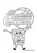 Coloring Pages Clippers Angeles Los Nba Book sketch template