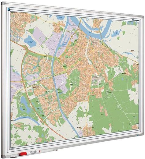landkaart stadskaart van nijmegen op whiteboard gedrukt  cm bolcom