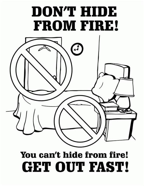 fire safety book coloring page coloring home
