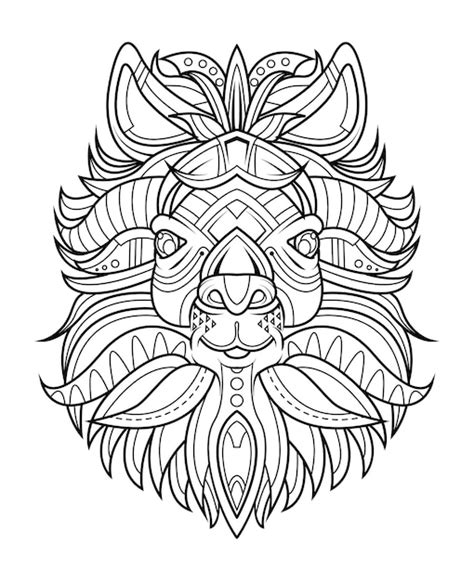 premium vector hand drawn goat head coloring page