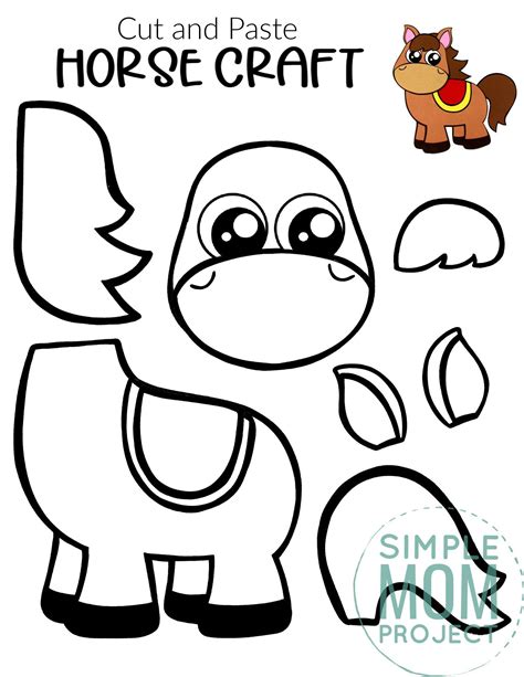 printable royal horse craft template simple mom project