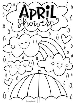 april showers coloring page   arnolds art room tpt