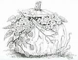 Coloring Pages Adult Printable Fall Adults Autumn Halloween Pumpkin Colouring Sheets Color Drawings Print Detailed Books Flowers Book Flower Coloriage sketch template