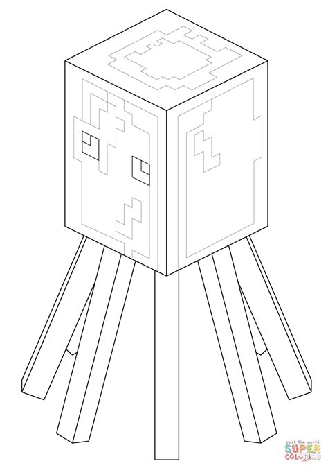 minecraft squid coloring page  printable coloring pages