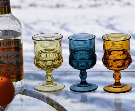 Vintage Multi Colored Wine Glasses Set Of 4 Circa 1950 S Tiffin