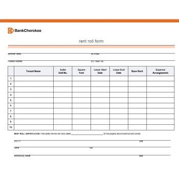 rent roll templates forms template archive