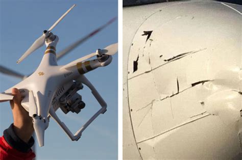 drone aircraft crash drone smashes  packed passenger jet daily star