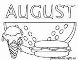 August Coloring Pages Kids Calendar Printable Month Events Which Time Other Click Summer sketch template
