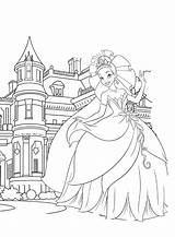 Castle Princess Coloring Pages Getcolorings Color sketch template
