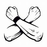Crossed Vector Fists Hands Clenched Cross Arm Fist Clip Vectors Illustration Symbol Illustrations Clipart Man Vecteezy Gesture sketch template