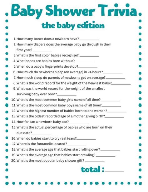 fun baby shower trivia questions      baby shower