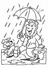 Coloring Rainy Pages Popular Rain sketch template