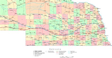 printable map  nebraska