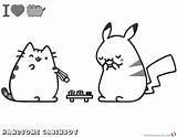 Pusheen Coloring Pages Pikachu Printable Adults Kids sketch template