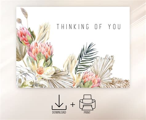 thinking   printable card instant   etsy