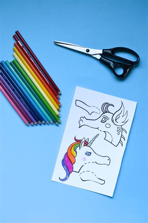 dragon  unicorn clothespin puppets   printable designs