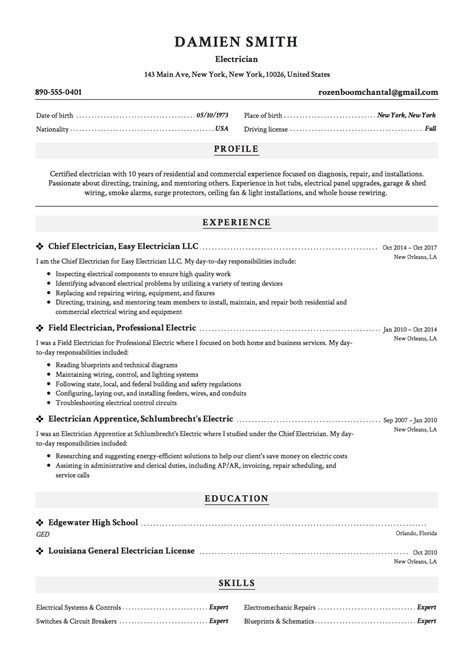 electrician resume sample  word format deanlovraz
