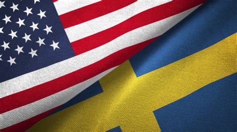 american flag swedish flag usa sweden stock  pictures royalty  images istock