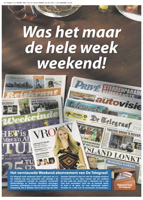 de telegraaf   netherlands preparing   newly designed weekend edition garcia media