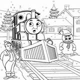 Thomas Train Pages Coloring Christmas Getcolorings sketch template