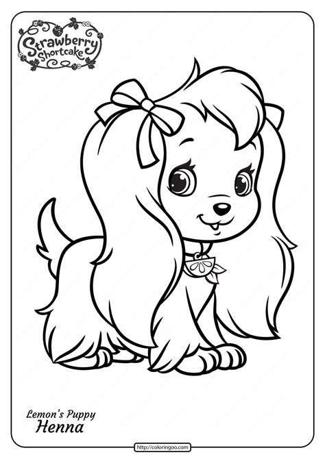 printable lemons puppy henna  coloring page dog coloring page