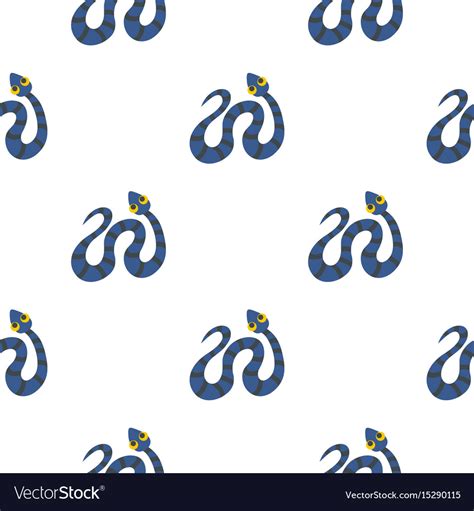 blue snake  black stripes pattern flat vector image