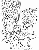 Coloring Beast Belle Beauty Colouring Gift Book Pages Gives Disney La Princess Gave Beautiful Bete Et sketch template