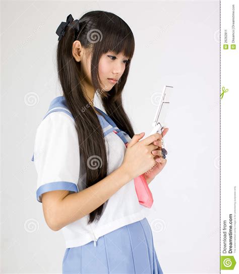 japanese cute teen school girl stock image image of