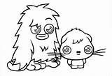 Coloring Pages Monsters Moshi Colouring Small sketch template