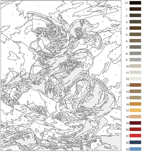 advanced color  numbers  adult coloring page  printable