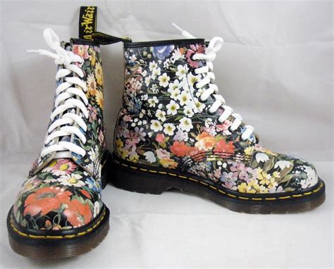 dr  martens boots floral vintage uk  au  rare     england