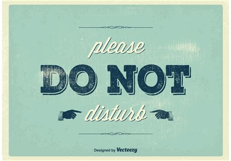 vintage do not disturb poster download free vector art