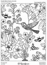 Spoonflower Community Hummingbirds Bees sketch template