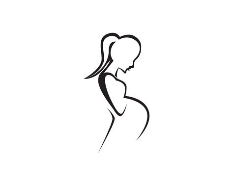 Pregnant Woman Line Art Symbols Template Vector 585148 Vector Art At