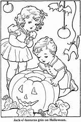 Coloring Halloween Vintage Book Jack Pages Lantern Printable Children Kids Books Sheets Clipart Embroidery Happy Color Whitman Colouring Sheet Adult sketch template