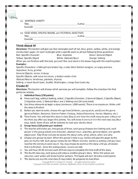 images  writing worksheets  middle school creative